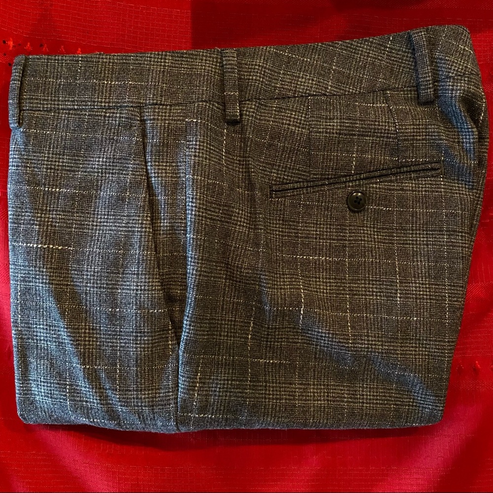 Bonobos Grey Plaid Italian Wool Pants
